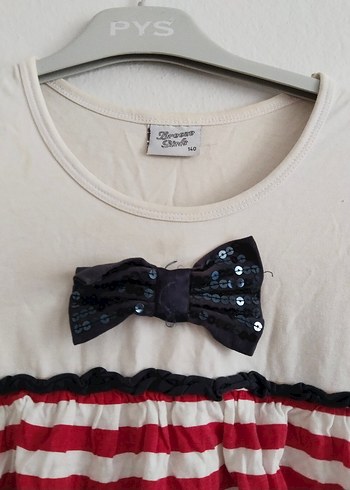 Kız Çocuk Renkli Çizgili Fırfırlı Elbise - Görsel 2