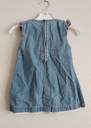 Kız Çocuk Nakışlı Denim Elbise - Görsel 3