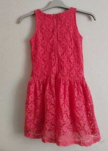 Kız Çocuk Dantelli Pembe Elbise - Görsel 3