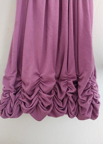 Mor Kolsuz Fırfırlı Kız Elbisesi - Görsel 3