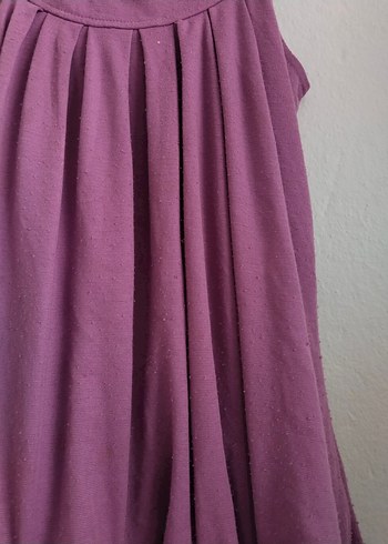 Mor Kolsuz Fırfırlı Kız Elbisesi - Görsel 2