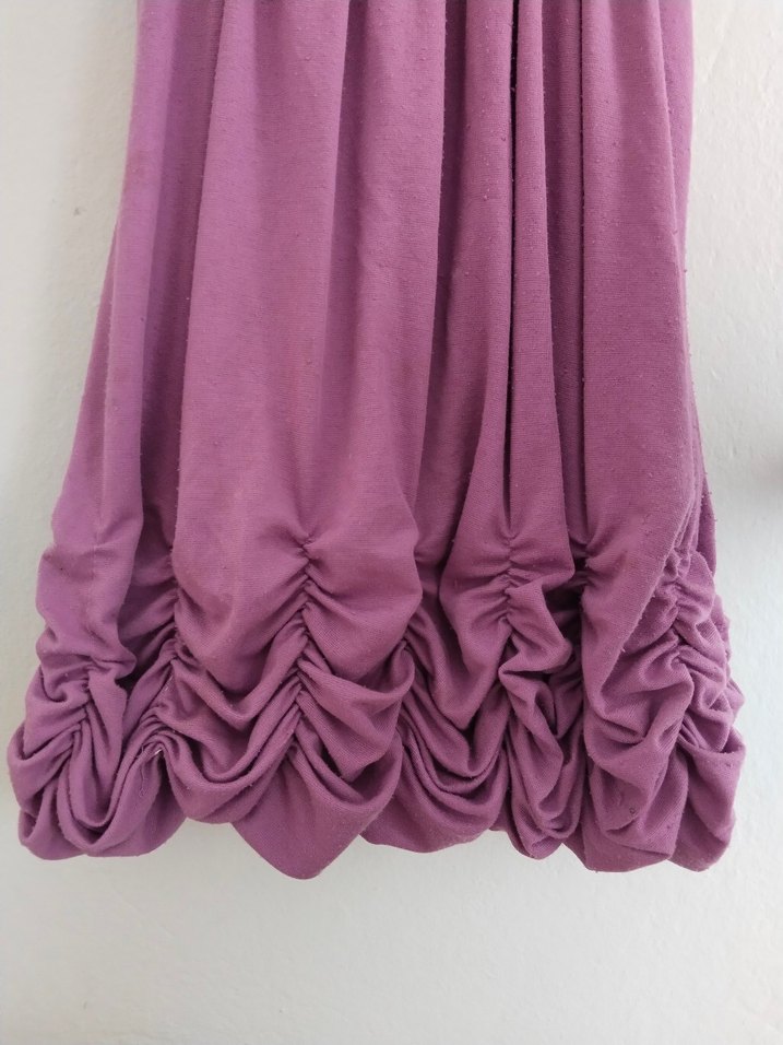 Mor Kolsuz Fırfırlı Kız Elbisesi - Görsel 3