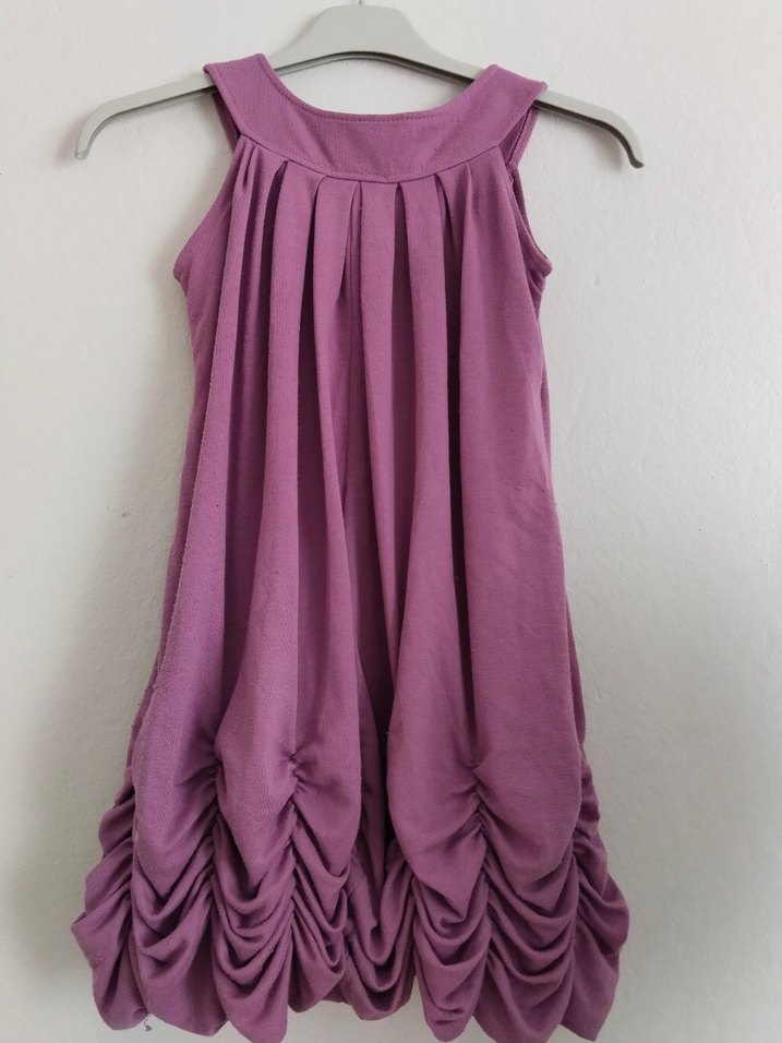 Mor Kolsuz Fırfırlı Kız Elbisesi - Görsel 5