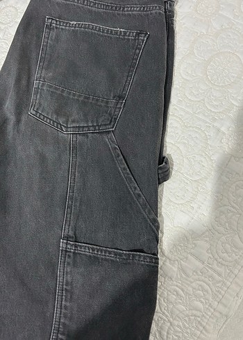 34 Beden Gri Bol Kesim Erkek Denim Pantolon