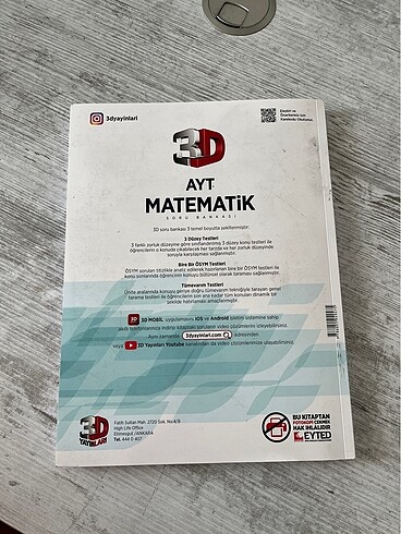 3D AYT MATEMATİK SORU BANKASI