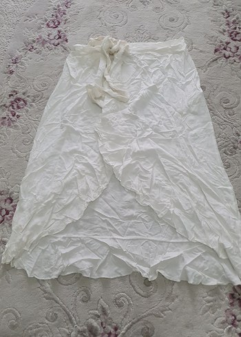 Beyaz Keten Bohem Pareo.
42 Beden. - Görsel 2