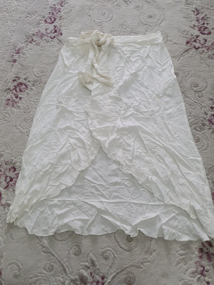 Beyaz Keten Bohem Pareo.
42 Beden. - Görsel 2