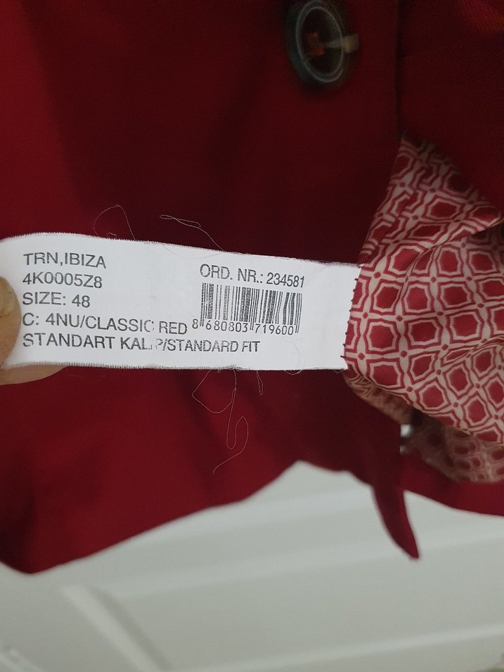 Kadın Kırmızı Midi Düğmeli Trençkot. 48 BEDEN - Görsel 4