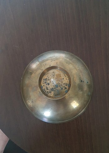 Renkli Desenli Yuvarlak Tabak Pirinçten - Görsel 5