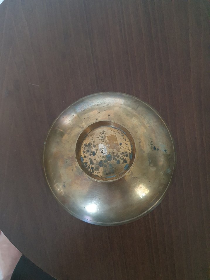 Renkli Desenli Yuvarlak Tabak Pirinçten - Görsel 5