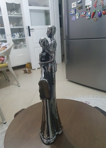 Beden gri Renk Parlak Gri Çift Figürin