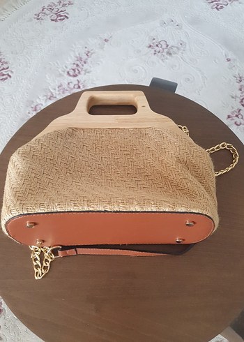 Diğer Zincir Detaylı Bej Bohem Kadın Çanta