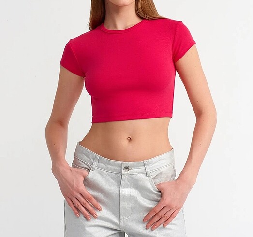 Dilvin Crop top fuşya
