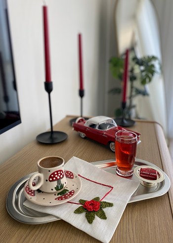 Vintage Nakışlı Keten Peçete