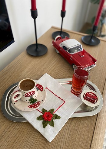 Vintage Nakışlı Keten Peçete