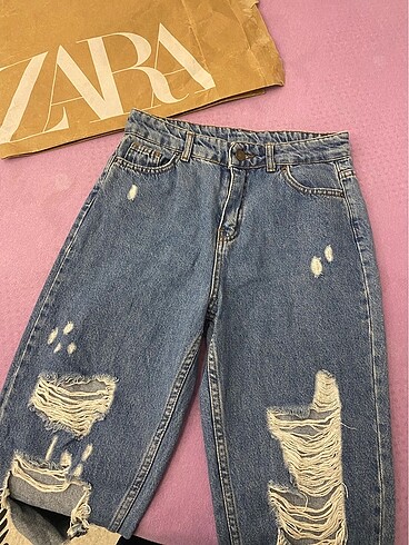 30 Beden mavi Renk Mom jean
