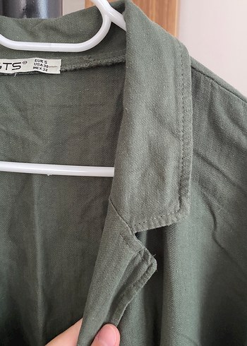 Düğmeli Keten Ceket - Görsel 2