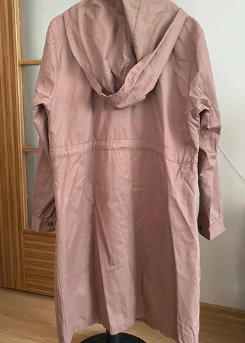 Bej Midi Kadın Trençkot Düğmeli Kapüşonlu - Görsel 3