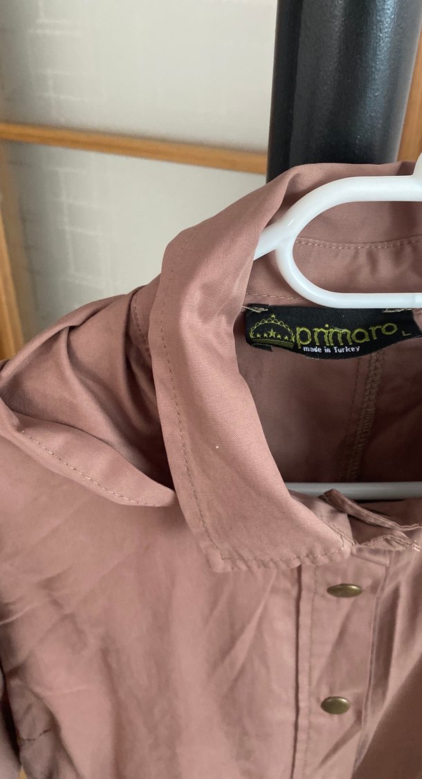 Bej Midi Kadın Trençkot Düğmeli Kapüşonlu - Görsel 4