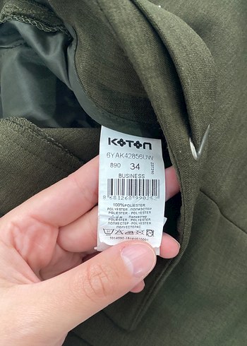 Haki yeşil havuç kesim kumaş pantolon - Görsel 4