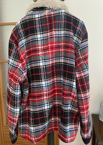 Çıtçıtlı Ekoseli Polar Ceket - Görsel 5