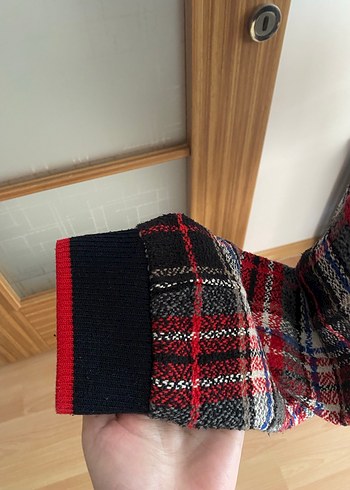 Çıtçıtlı Ekoseli Polar Ceket - Görsel 6