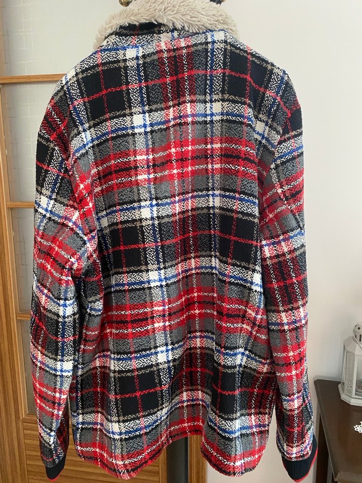 Çıtçıtlı Ekoseli Polar Ceket - Görsel 5