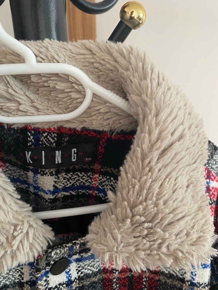 Çıtçıtlı Ekoseli Polar Ceket - Görsel 3