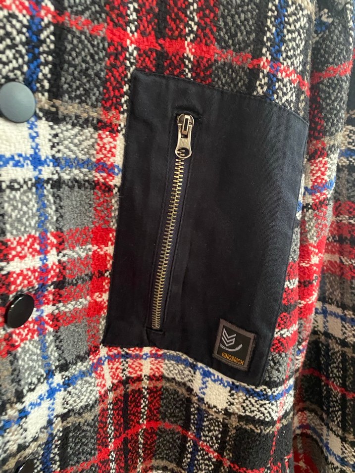 Çıtçıtlı Ekoseli Polar Ceket - Görsel 4