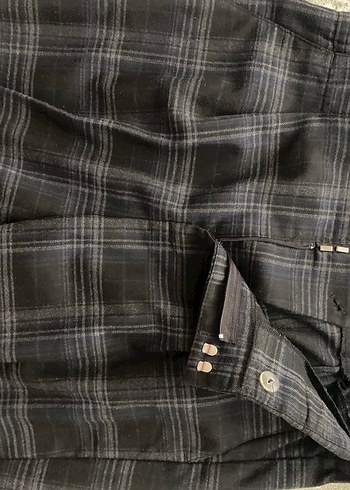 Kadın ekoseli Regular Fit Kumaş Pantolon - Görsel 2