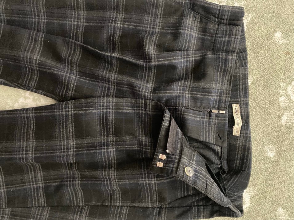 Kadın ekoseli Regular Fit Kumaş Pantolon - Görsel 2