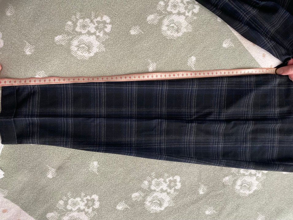 Kadın ekoseli Regular Fit Kumaş Pantolon - Görsel 3