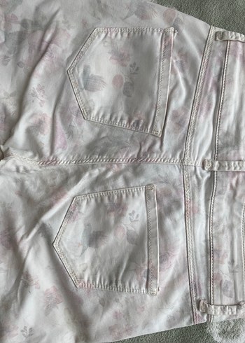 Beyaz Pastel çiçek Desenli Pantolon - Görsel 5