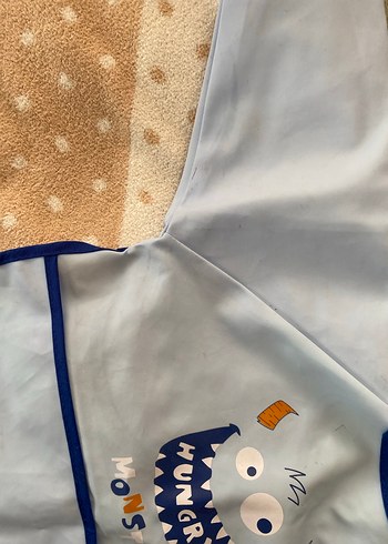 Nakışlı Mavi Bebek Önlüğü - Görsel 2