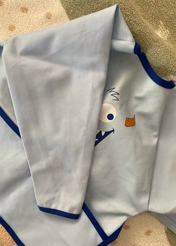 Nakışlı Mavi Bebek Önlüğü - Görsel 3