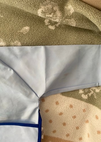 Nakışlı Mavi Bebek Önlüğü - Görsel 5