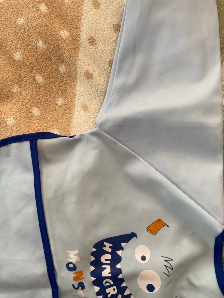 Nakışlı Mavi Bebek Önlüğü - Görsel 2