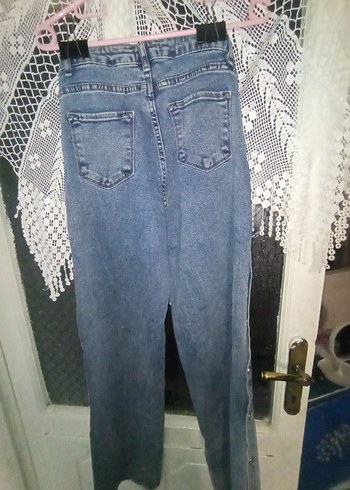 Mavi Düğmeli dar Kesim Kadın Kot Pantolon - Görsel 7