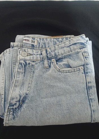 Kadın Mavi Loose Fit Midi Denim Jean - Görsel 2