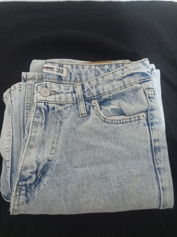 Kadın Mavi Loose Fit Midi Denim Jean - Görsel 2