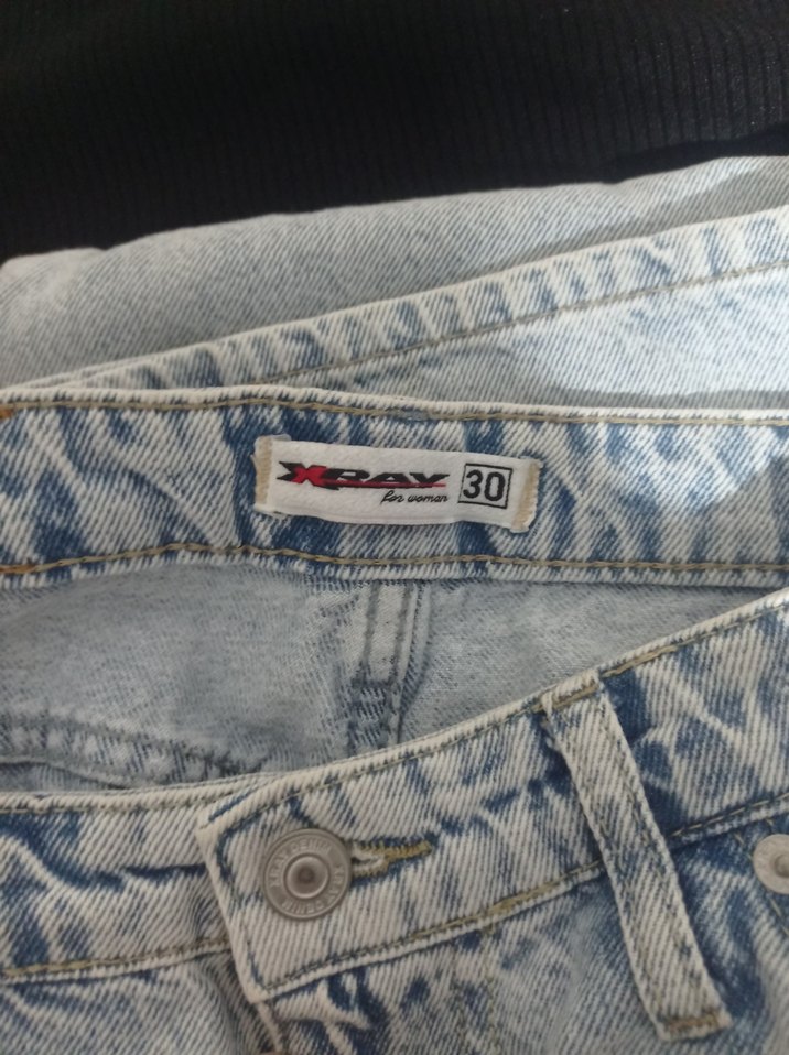 Kadın Mavi Loose Fit Midi Denim Jean - Görsel 3