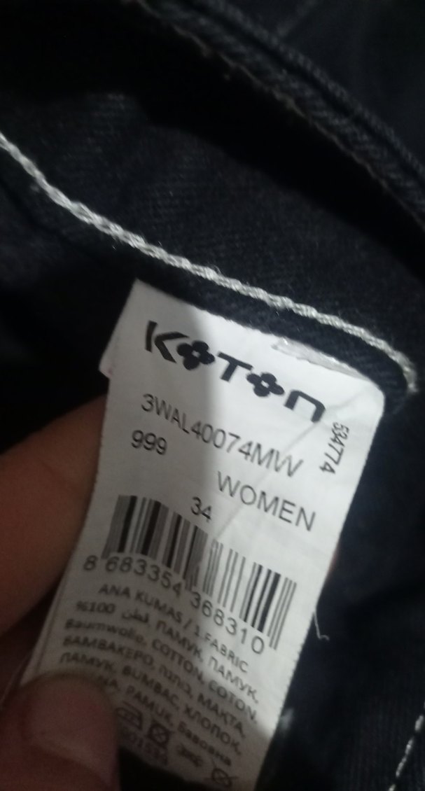 Koton Siyah Baskılı Kadın Slim Fit Jean - Görsel 3