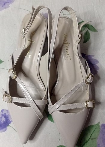 Bej Tokalı Stiletto Topuklu Kadın Ayakkabı - Görsel 3