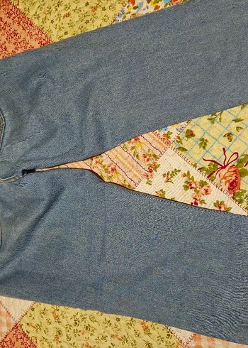 Zara Bohem Gri Yırtık Detaylı Bol Kesim Kot Pantolon