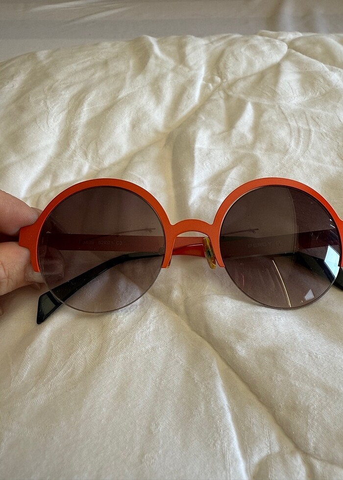 Kırmızı yuvarlak gözlük percy marka 52_21 degrade cam - Görsel 2