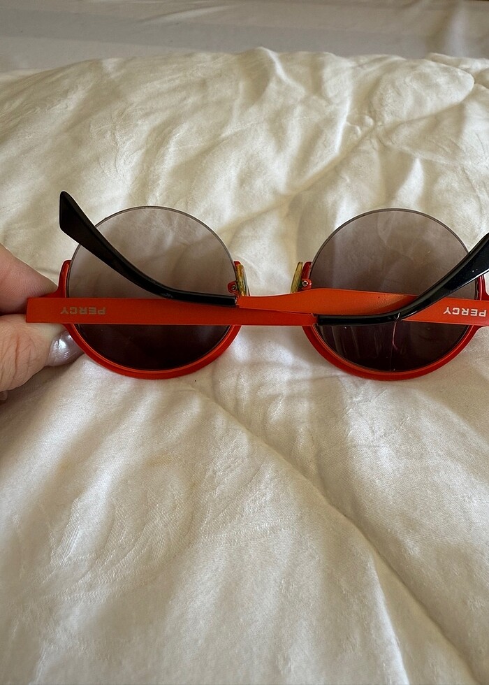 Kırmızı yuvarlak gözlük percy marka 52_21 degrade cam - Görsel 3