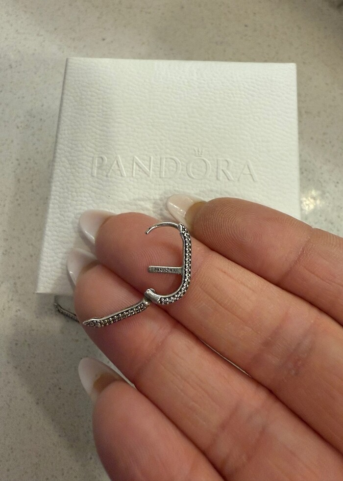 Pandora marka gümüş küpe - Görsel 2