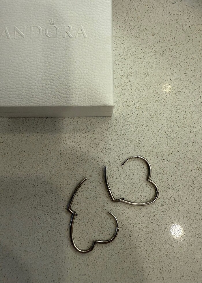 Pandora kalp gümüş küpe - Görsel 2