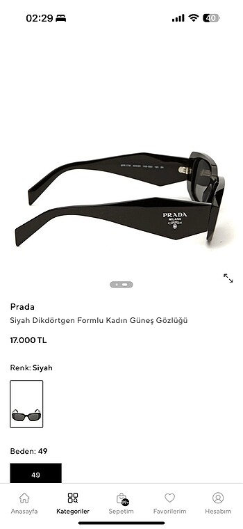 Orijinal optik mağazadan alınmış siyah güneş gözlüğü - Görsel 2