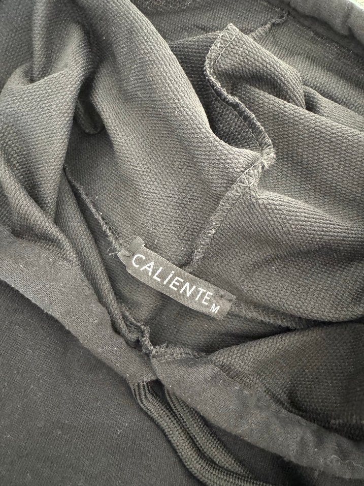 Siyah Çizgili Kapüşonlu Kadın Sweatshirt - Görsel 4